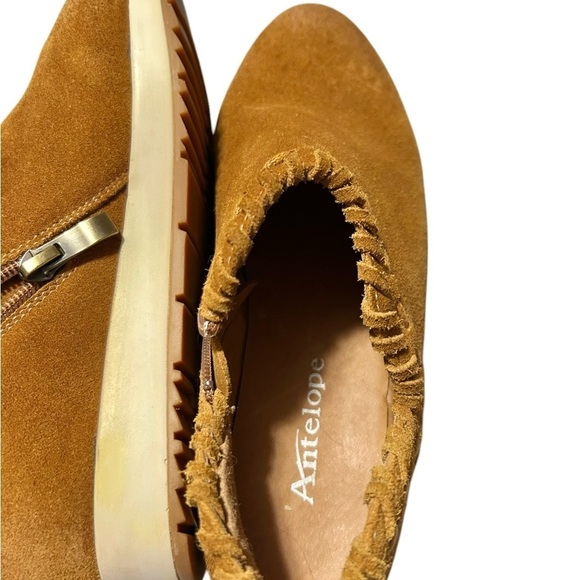 Antelope Scotty Platform Bootie Suede Cognac Brown Leather Moc Sneaker EU36 US6 - Picture 9 of 12